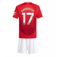 Manchester United Alejandro Garnacho #17 Hemmadräkt Barn 2024-25 Kortärmad (+ Korta byxor)